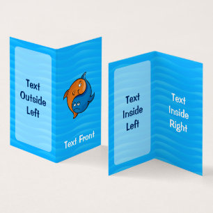 Yin Yang Fish Cartoon Vertical Business Card