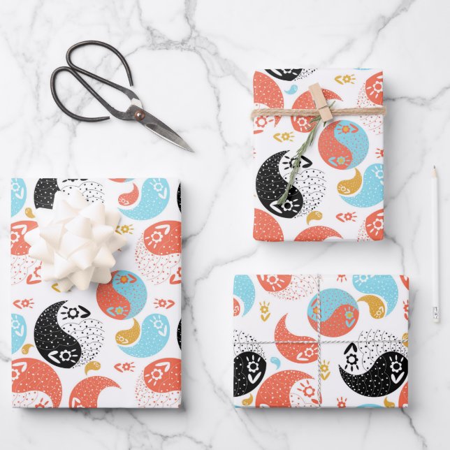 Yin Yang Fish Wrapping Paper Sheet (Front)