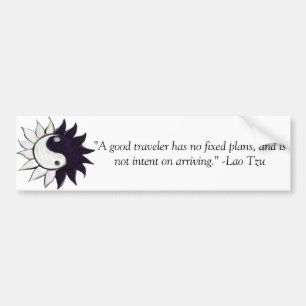 Yin-Yang flower and Lao Tzu quote Bumber Sticker