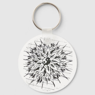 Yin-Yang flower keychain