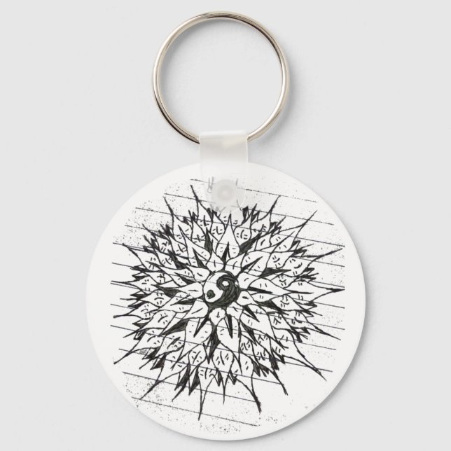 Yin-Yang flower keychain (Front)