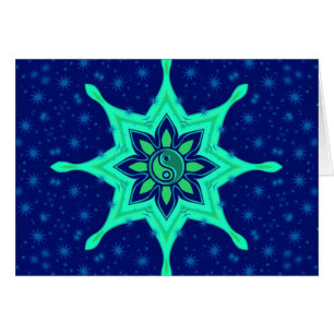 Yin Yang Flower Stars Card