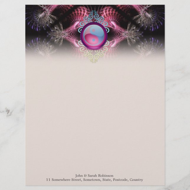 Yin Yang Fractal Artistry #003 Letterhead (Front)