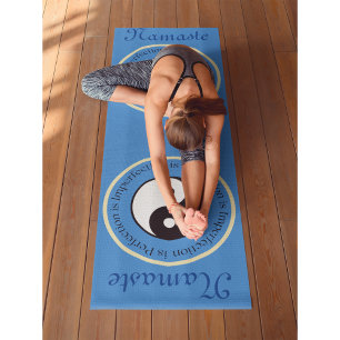 Yin Yang French Blue Workout, Pilates and Yoga Mat