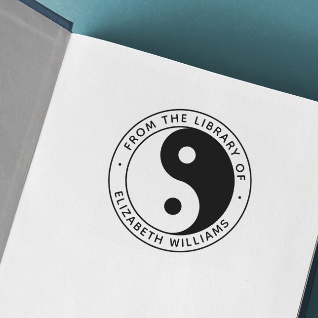 Yin yang from the library of book custom name self-inking stamp (Creator Uploaded)