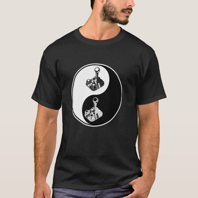 Yin Yang  Gaming Videogames Controller  Buddhist Z T-Shirt (Front)