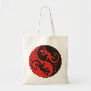 YIN & YANG Geckos black red + your background idea Tote Bag