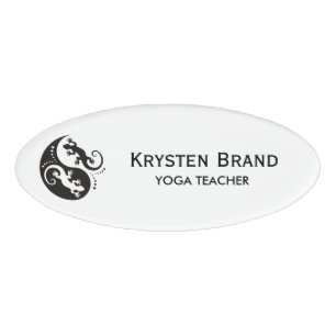 YIN & YANG Geckos black + your back. & idea Name Tag