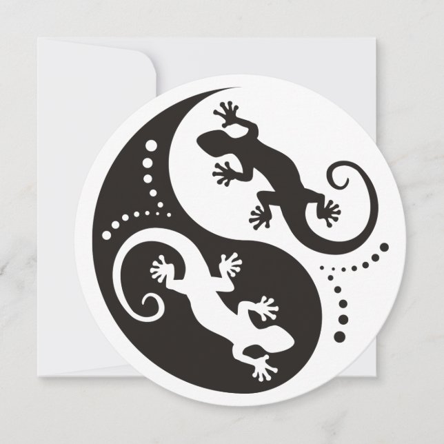 YIN & YANG Geckos black + your background & idea (Front)
