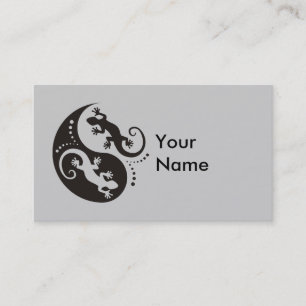 YIN & YANG Geckos black + your background & idea Business Card