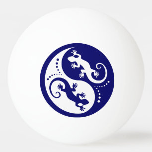 YIN & YANG Geckos white + your background & idea Ping Pong Ball