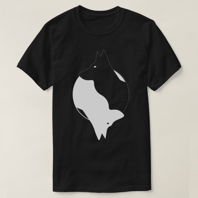 Yin Yang German Shepherd Funny Dog Symbol Zen Medi T-Shirt (Design Front)