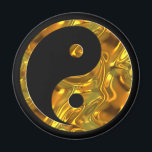 Yin & Yang GOLD | black Magnet<br><div class="desc">Digital Spirit-symbol artwork by EDDA Fröhlich | Yin & Yang = both terms represent the duality of opposing principles in one = (male / female,  etc.) | symbol: Buddhism Yin & Yang</div>