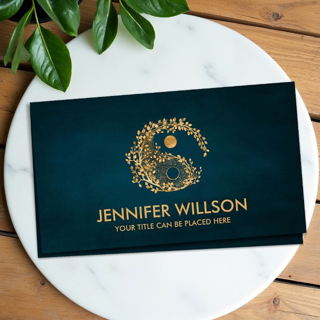 Yin Yang  -Golden Tree Branch Business Card (Creator Uploaded)
