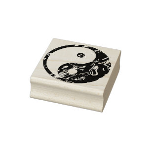 Yin & Yang golden waves + your ideas Rubber Stamp