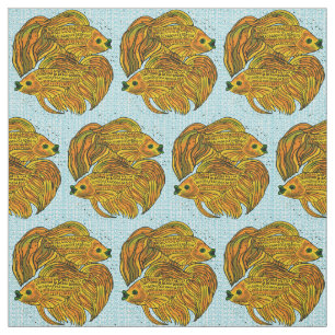 Yin Yang Goldfish Fabric