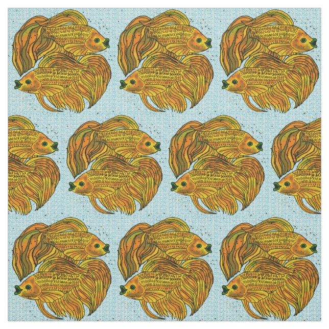 Yin Yang Goldfish Fabric (Swatch)