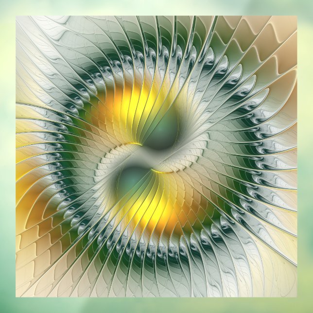 Yin Yang Green Yellow Abstract Colourful Fractal (Sheet 3)
