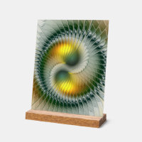 Yin Yang Green Yellow Abstract Colourful Fractal