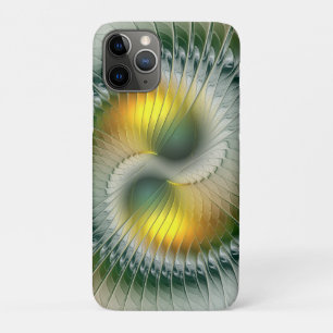 Yin Yang Green Yellow Abstract Colourful Fractal iPhone 11 Pro Case