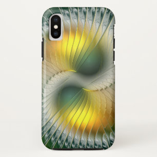 Yin Yang Green Yellow Abstract Colourful Fractal iPhone XS Case