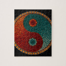 Yin Yang Hand Painted Mandala Jigsaw Puzzle