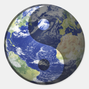 Yin-Yang Harmony on Our Planet Classic Round Sticker