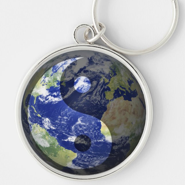 Yin-Yang Harmony on Our Planet Key Ring (Front)