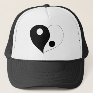 Yin Yang Heart (B/W) Trucker Hat