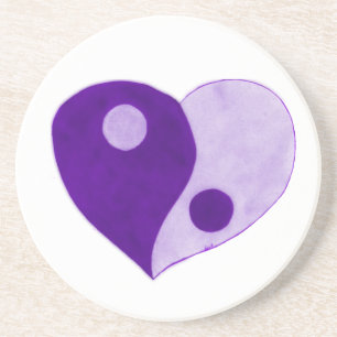Yin Yang Heart (Purple/Lilac) Coaster