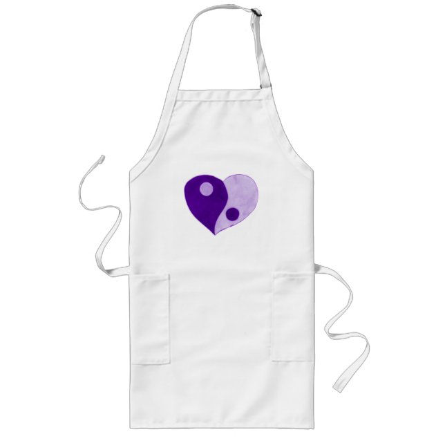 Yin Yang Heart (Purple/Lilac) Long Apron (Front)