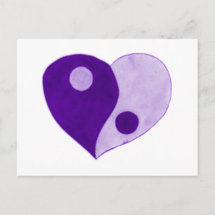 Yin Yang Heart (Purple/Lilac) Postcard