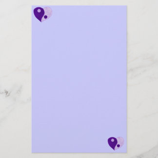 Yin Yang Heart (Purple/Lilac) Stationery