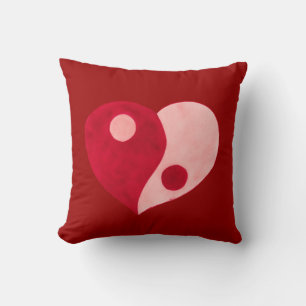 Yin Yang Heart (Red/Pink) Cushion