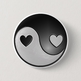 yin yang hearts 6 cm round badge