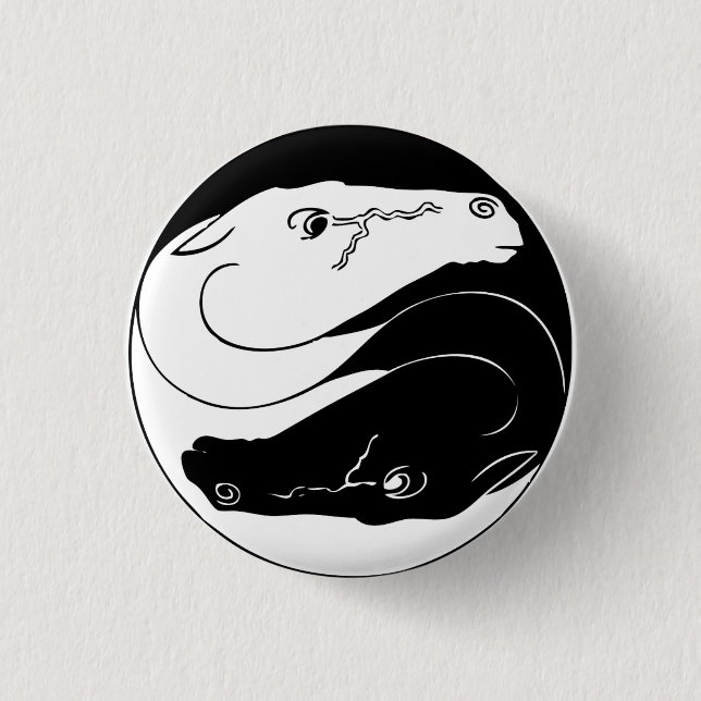 Yin Yang horses button (Front)