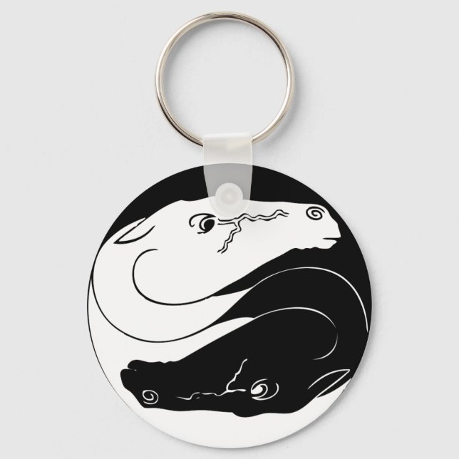 Yin Yang Horses Keychain (Front)