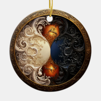 Yin-Yang Hourglass Ceramic Ornament