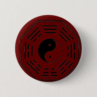 yin-yang i-ching 6 cm round badge