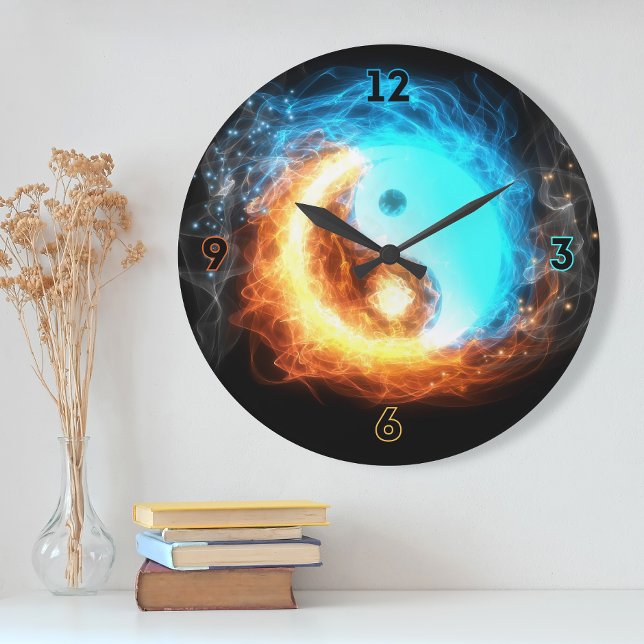 Yin Yang Ice and Fire sacred symbol wall clock (Creator Uploaded)