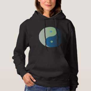 Yin Yang in Blue and Green Ocean Colours Hoodie
