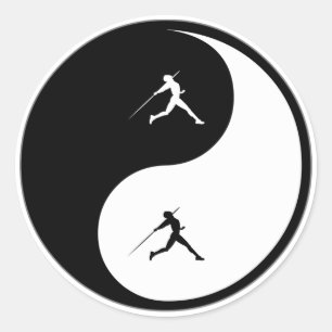 Yin Yang Javelin Classic Round Sticker