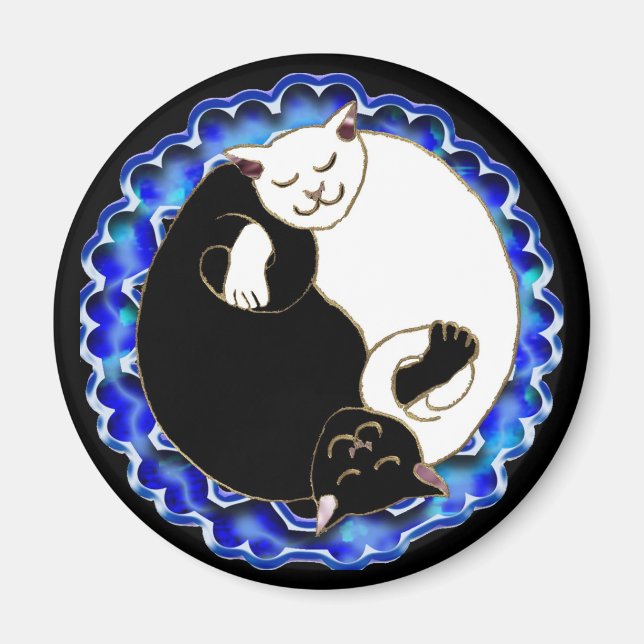 yin yang kittens magnet (Front)