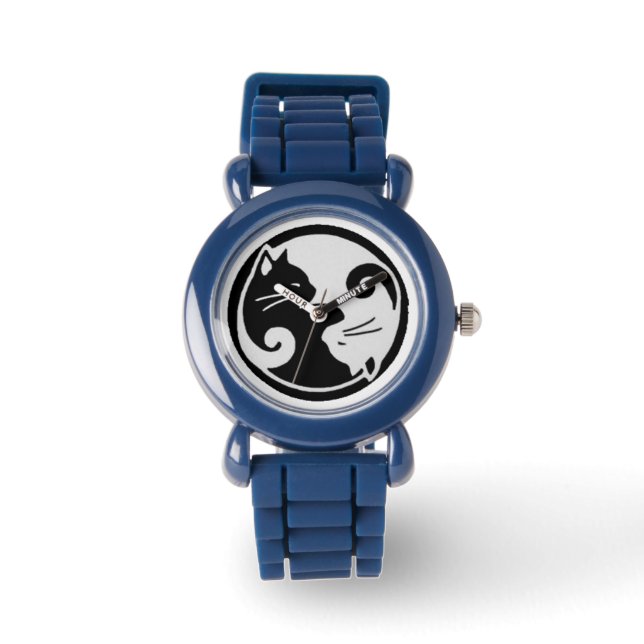 yin yang kitties wrist watch (Front)