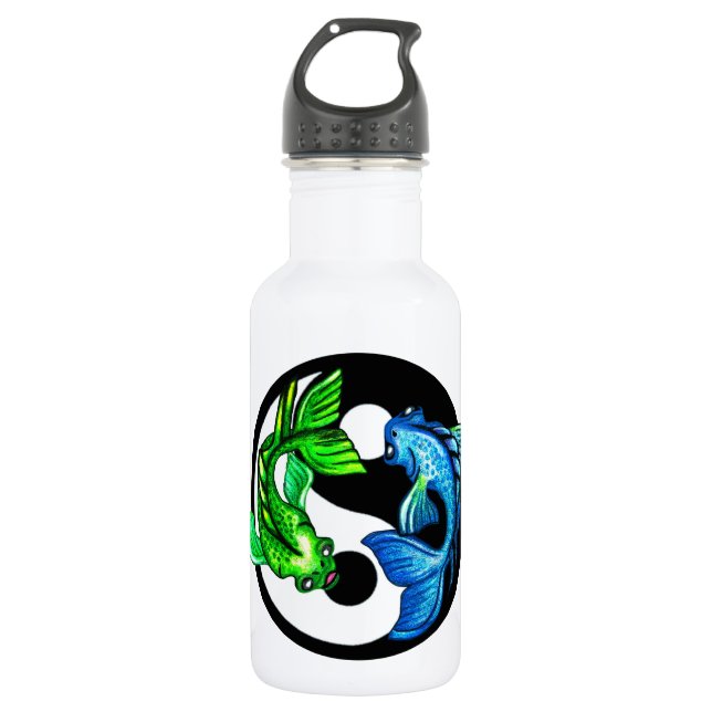 Yin-Yang Koi Design 532 Ml Water Bottle (Front)