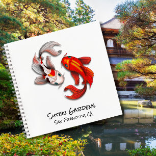 Yin Yang Koi Fish Botanical Garden Business Logo Notebook