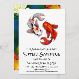 Yin Yang Koi Fish Botanical Garden Meet and Greet Invitation