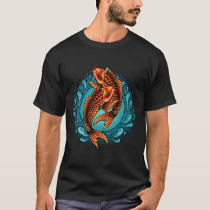 Yin Yang Koi Fish Japan With Ornament Graphic T-Shirt