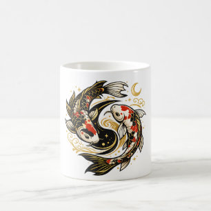 Yin Yang Koi Fish Japanese Aesthetic Coffee Mug