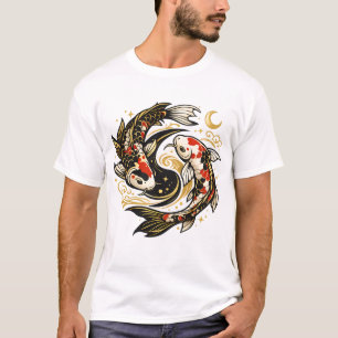 Yin Yang Koi Fish Japanese Aesthetic T-Shirt